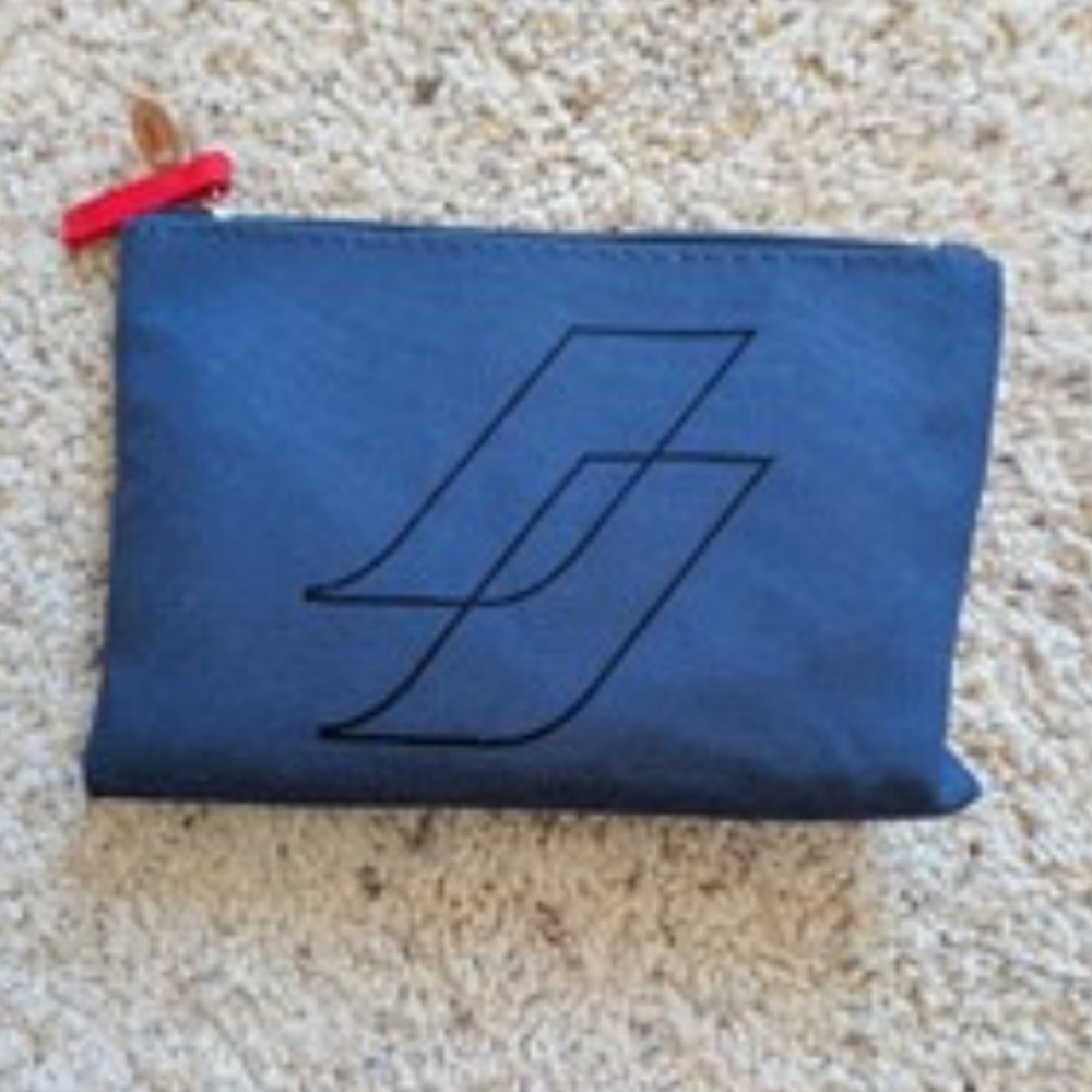 Air France Amenity Kit Blue Canvas Zipper Bag